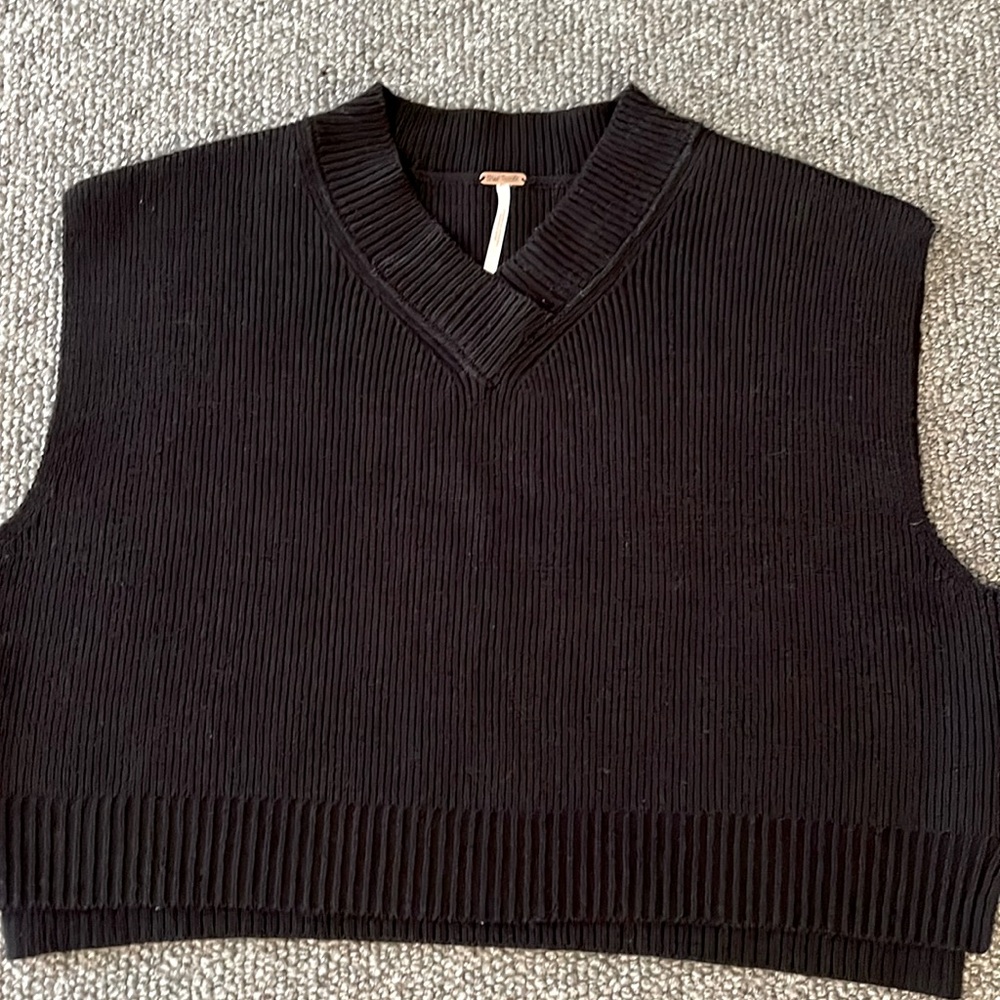 Free People knit black vest
